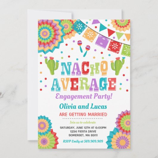 Fiesta Engagement Invitation Nacho Moyenne Party (Devant)