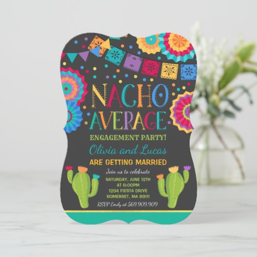 Fiesta Engagement Invitation Nacho Moyenne Party (Debout devant)