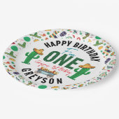 Fiesta First | 1e verjaardag Papieren Bordje (Gekanteld)