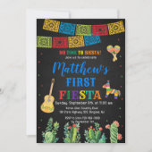 Fiesta First Birthday Invitation Boy Kaart (Voorkant)