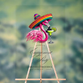 Fiesta Flamingo Sombrero Engagement Party Welkom Acryl Bord (Neutraal)