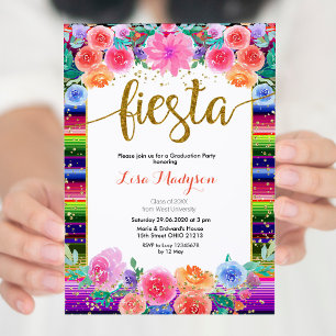Fiesta Floral Afstuderen Invitation Party Mexicaan Kaart