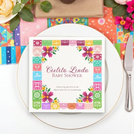 Fiesta Floral Cielito Lindo Baby Shower Napkins Servet
