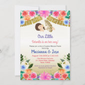 Fiesta Floral Girl Couple de douche Invitation (Devant)