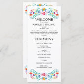 Fiesta Floral Wedding Programme (Devant / Derrière)