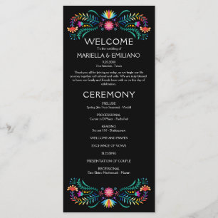 Fiesta Floral Wedding Programme