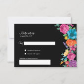 Fiesta Flowers & Broderie mexicaine Carte RSVP (Devant)