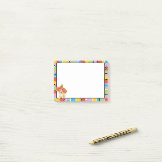 Fiesta Frenchie Post-it® Notes (Op bureau)