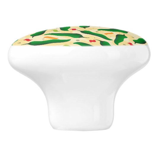 Fiesta Fun Green Chili Pattern Keramische Knop (Zijkant)