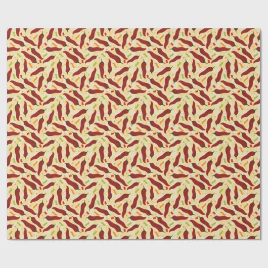 Fiesta Fun Red Chili Pattern Cadeaupapier (Vlak)