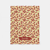 Fiesta Fun Red Chili Pattern Fleece Deken (Voorkant)