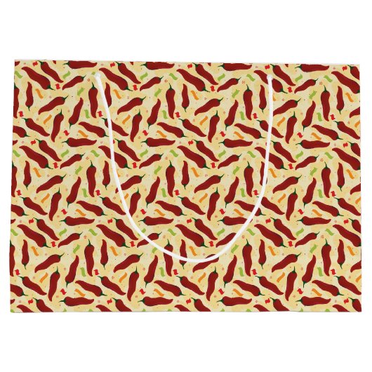 Fiesta Fun Red Chili Pattern Groot Cadeauzakje (Achterkant)