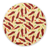 Fiesta Fun Red Chili Pattern Keramische Knop (Voorkant)