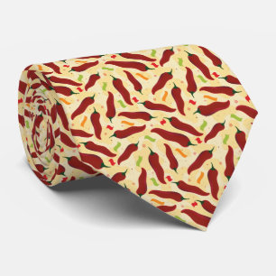 Fiesta Fun Red Chili Pattern Stropdas