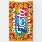 Fiesta Geel Kleurrijk Bloemneutraal Baby shower Spandoek (Verticaal)