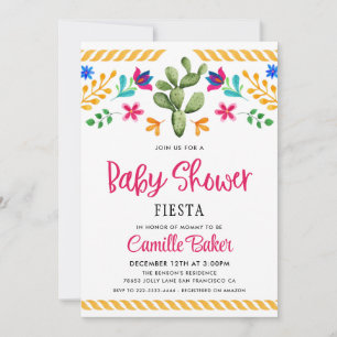 Fiesta Gender Neutrale Baby shower Uitnodiging