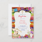 Fiesta Girl Baptême Christening Carte d'invitation (Devant)