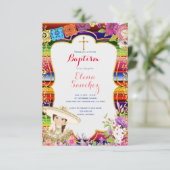 Fiesta Girl Baptême Christening Carte d'invitation (Debout devant)