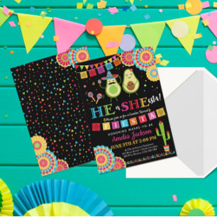 Fiesta He of she-esta Invitation Mexican Kaart