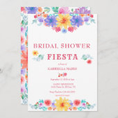 Fiesta | Invitation de douche nuptiale aquarelle (Devant / Derrière)