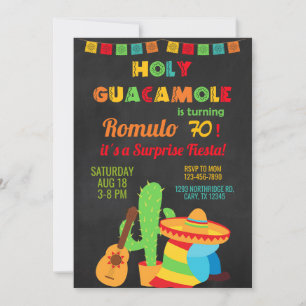 Fiesta jongen/man verjaardagsuitnodiging, elke lee kaart