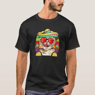 Fiesta Kat Hoed Tacos Maracas Cinco De Mayo T-shirt