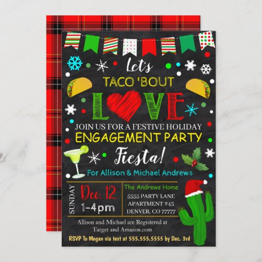 Fiesta Kerstfeest Kaart (Voorkant / Achterkant)