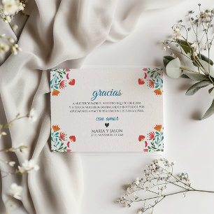 Fiesta Kleurrijke Bloemrijke Moderne Boda Spaanse Bedankkaart