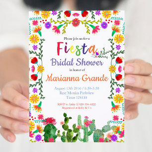 Fiesta kleurrijke bruids douche uitnodiging