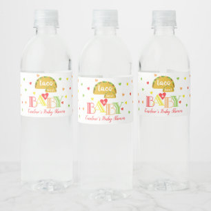 Fiesta Kleurrijke Taco Over een Baby shower Waterfles Etiket