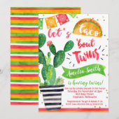 Fiesta Lets Taco Bout Twins Baby shower Invitation (Devant / Derrière)