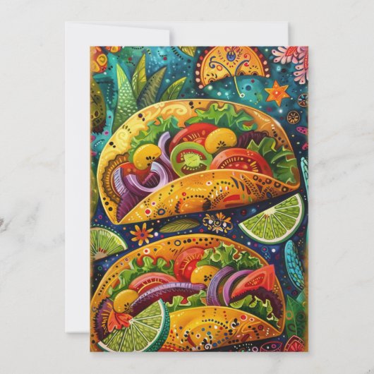 Fiesta "Let's Taco 'over een repetitiediner" Kaart (Achterkant)