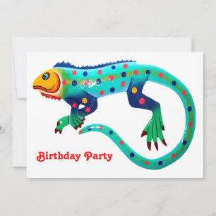 Fiesta Lizard Birthday Party Kaart
