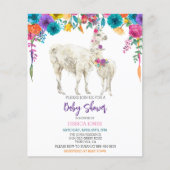 Fiesta Llama Baby Shower Budget Uitnodiging (Voorkant)