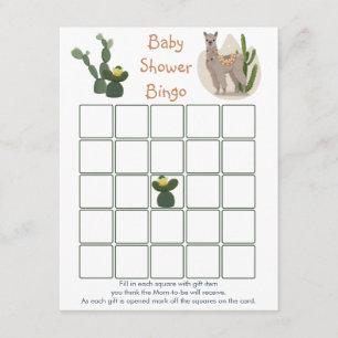 Fiesta Llama Cactus Baby Bingo Enclosure Kaart
