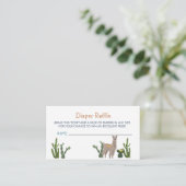 Fiesta Llama Cactus Diaper Raffle Informatiekaartje (Staand voorkant)