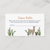 Fiesta Llama Cactus Diaper Raffle Informatiekaartje (Voorkant)