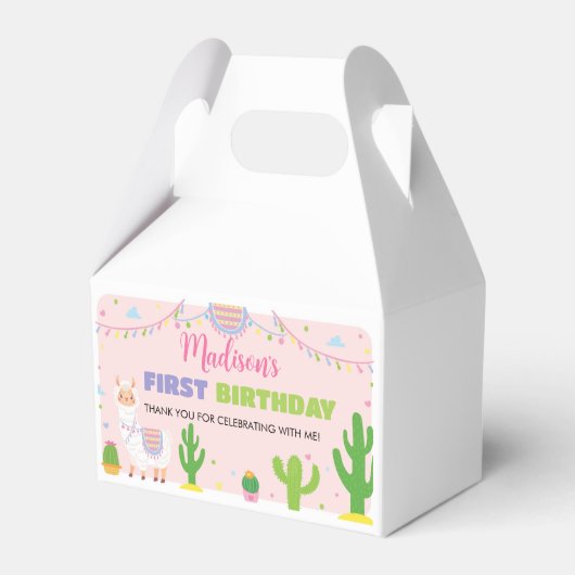 Fiesta Llama Verjaardagsfeestje Favorietendoos Bedankdoosjes (Achterkant)