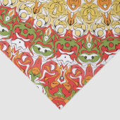 Fiesta Mandala Patroon in rood, geel en groen Tissuepapier (Detail)