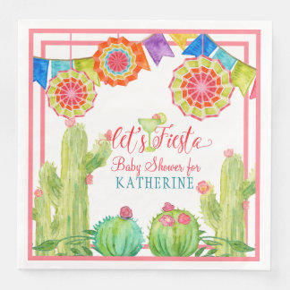 Fiesta Margarita Meisje Baby shower Cactus Pennant Servet