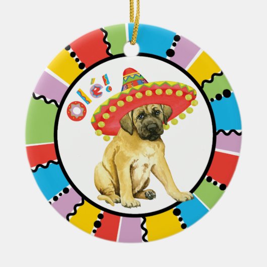 Fiesta Mastiff Keramisch Ornament (Voorkant)