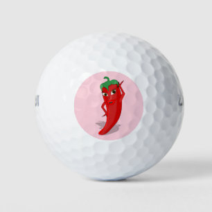 Fiesta met rode hete peper Diva pastel roze Golfballen