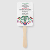 Fiesta Mexicaans Bloemen Trouwprogramma Hand Fan Handwaaier (Achterkant)