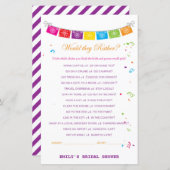 Fiesta Mexicaans Vrijgezellenfeest Game PRINTED (Voorkant / Achterkant)