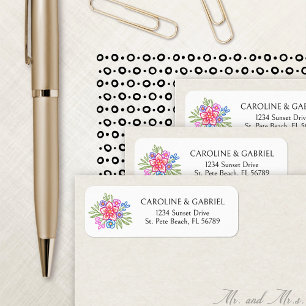 Fiesta Mexicaanse Bloemen Trouwadres Etiket
