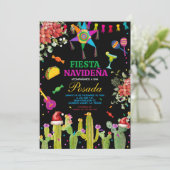 Fiesta Mexicaanse Cactus Navideña Posada Kerstmis Kaart (Staand voorkant)