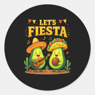 Fiesta Mexicaanse Cinco de Mayo Avocado Tacos D Ronde Sticker