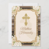 Fiesta Mexicaine Boy Gold Baptême & Invitation d'a (Dos)