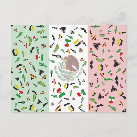 Fiesta mexicaine - Drapeau du Mexique Carte postal (Devant)