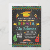 Fiesta Mexican Afstuderen Chalk Invitation Kaart (Voorkant)